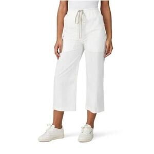 RICK OWENS DRKSHDW Drawstring Cropped Pants Wide Leg Chalk White {DD28}